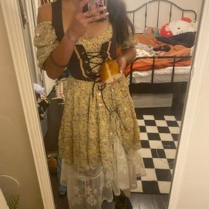 Yellow flower fairy poofy dress